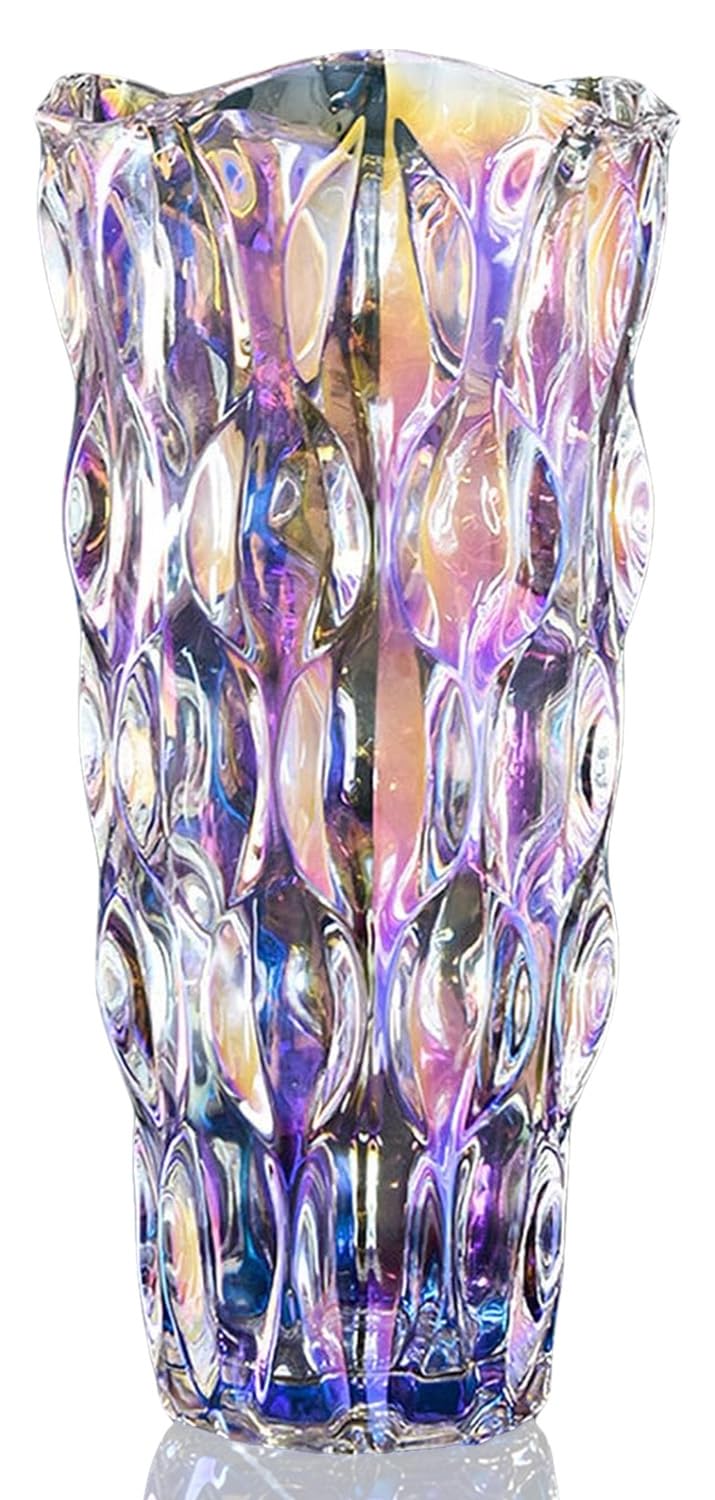 Jarrón de cristal moderno alto y florero grande de 24 cm idóneo para fiesta de inauguración