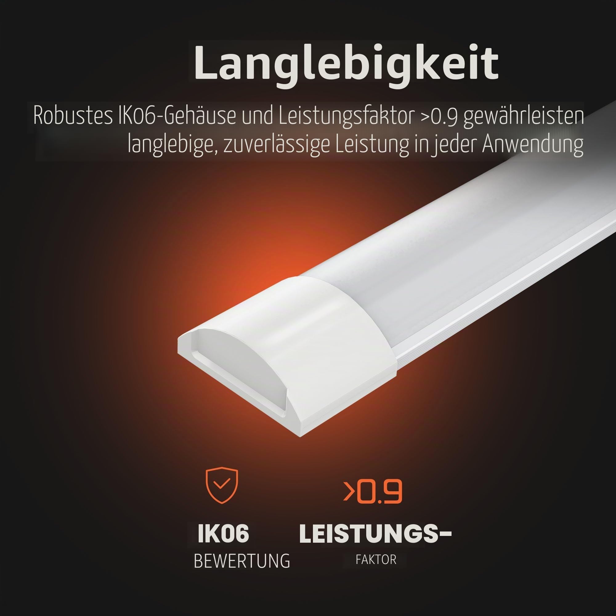 Ledvion - 10er set, Feuchtraumleuchte LED, 120cm, IP20, 30W, 120 lm/W, Neutralweiss, 4000K, Koppelbar, kellerleuchte, deckenleuchte, garagenbeleuchtung, werkstattbeleuchtung