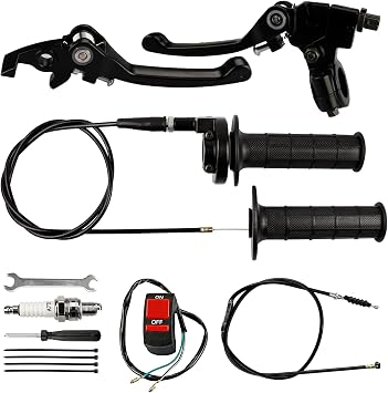 Brake Lever Cable Folding Clutch Throttle Handle Grips Cable Kit for RFZ125 DBX15 X18 X19 Tao Tao 50cc 70cc 110cc 125cc 150cc Apollo DB17 DB27 Coolster M125 SSR Pit Dirt Bike MotorcycleBLACK