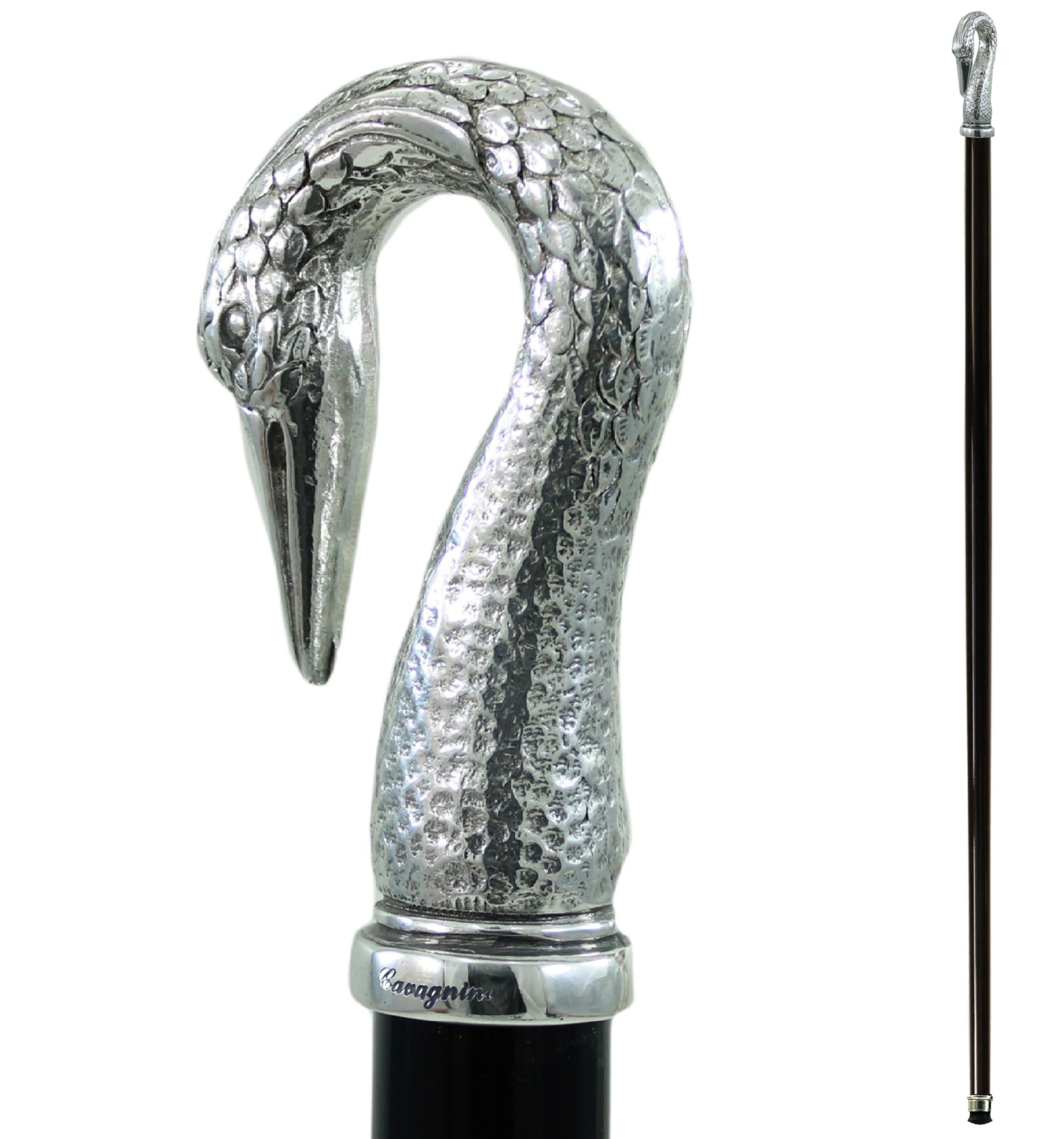 Bastón elegante y ergonómico, cisne. Bastones personalizables con grabado