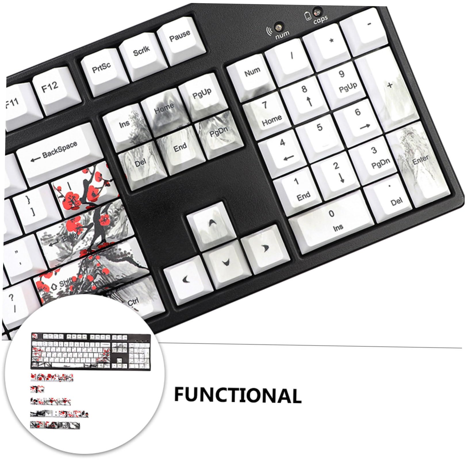 Keycap per Tastiera Meccanica 128 Pezzi Pbt Ricambio | Superficie Liscia, Uso Confortevole, Set 1 Confezione, Accessori per PC