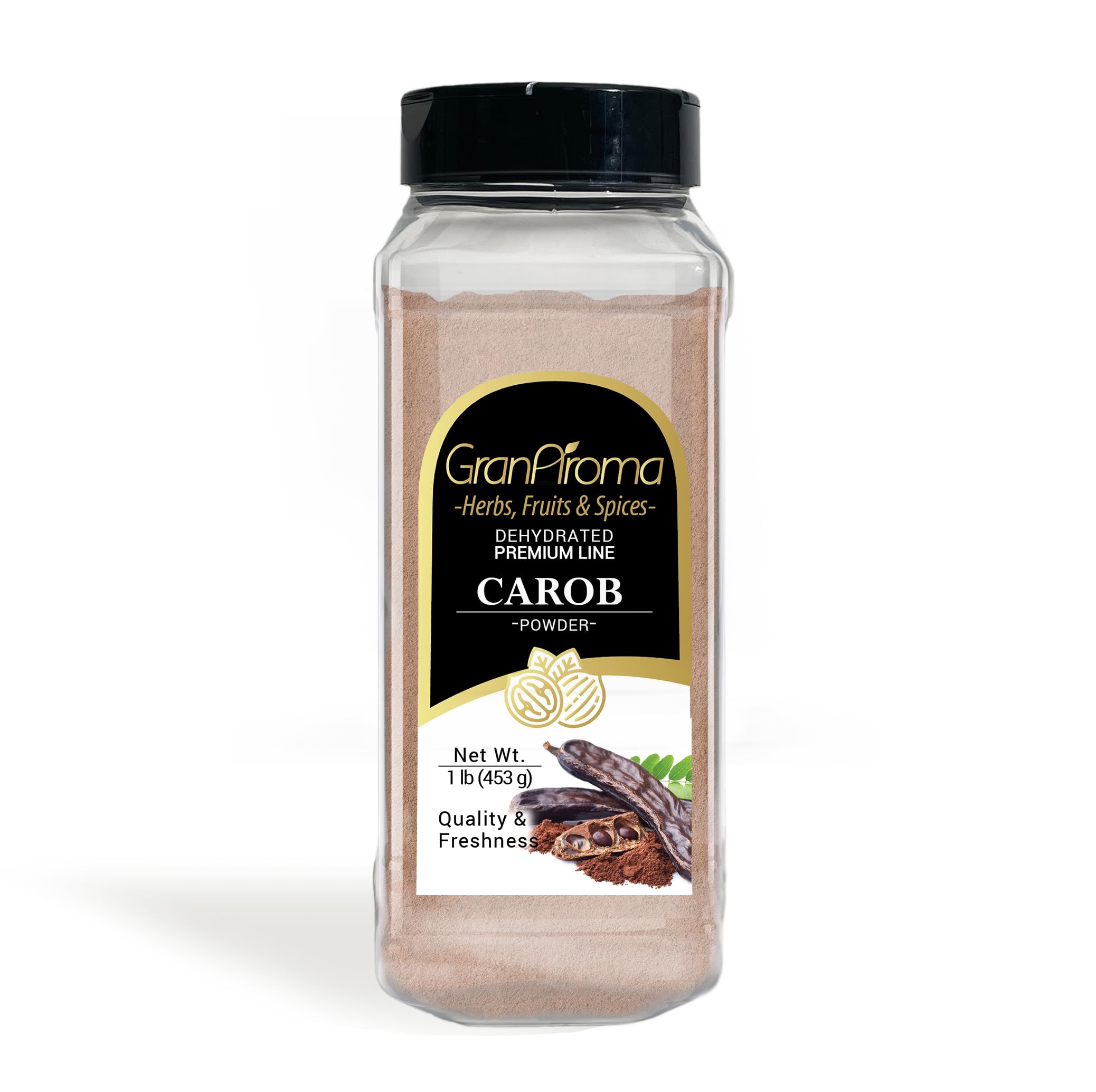 GranAroma Carob Powder, Baked Goods, Shakes & Smoothies (16 Ounce)