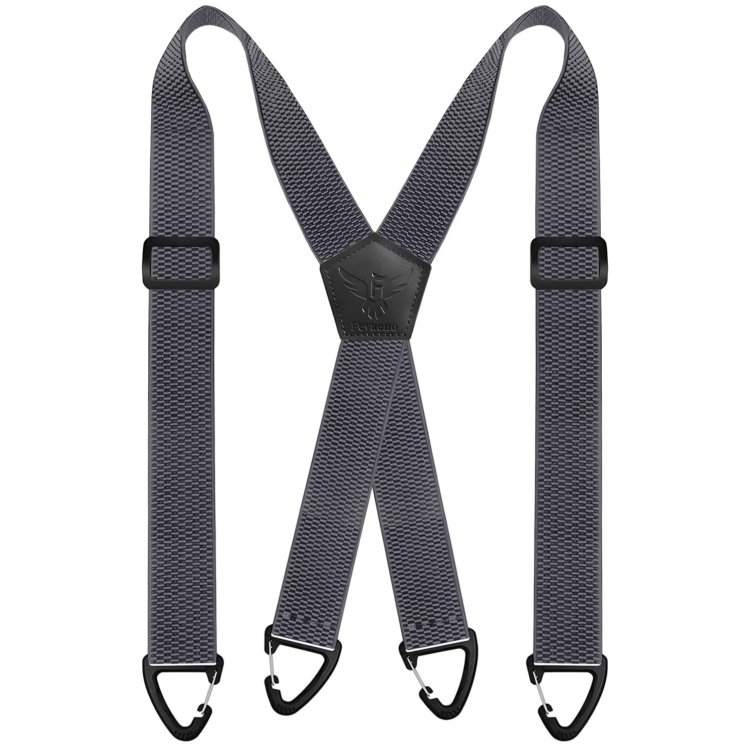 Fevaeno Hosenträger Herren Breit 4cm Anti-Rutsch-Schnalle Einstellbar und Elastische Einheitsgröße Hosenträger für Herren und Damen XGrau