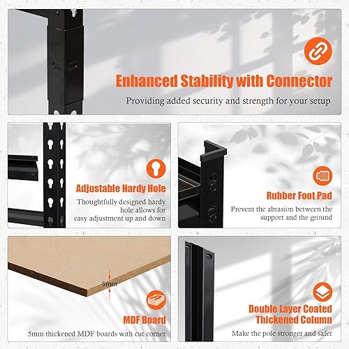 Miniatura 6 de Estantería de garaje resistente, estantes de almacenamiento ajustables de 5 niveles, 36 x 18 x 72 pulgadas, cargas de 2000 libras, estantería de