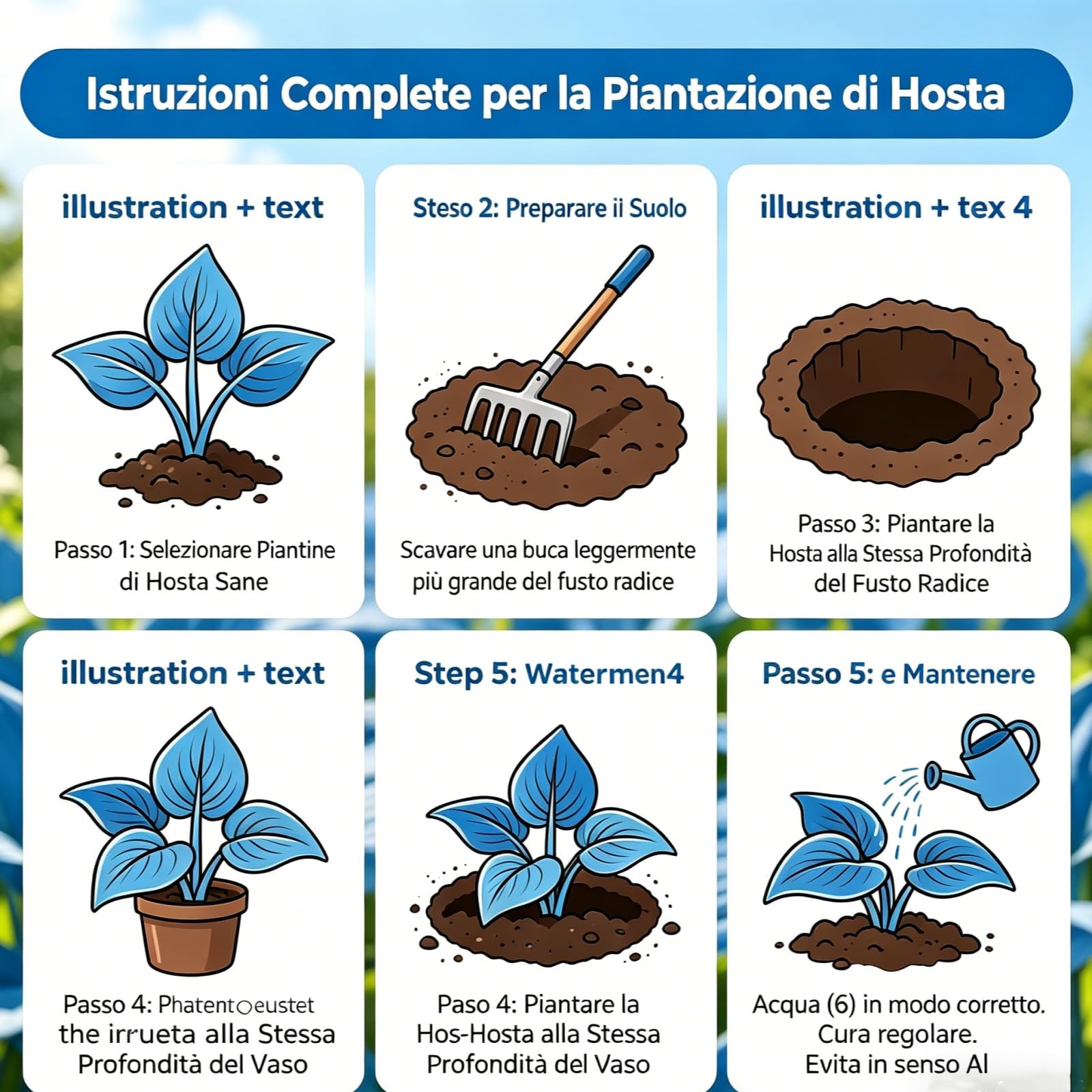 Hosta Multicolore Perenne, Rizoma Forte, Resistente all’Ombra e al Freddo Invernale-15bulbi-C