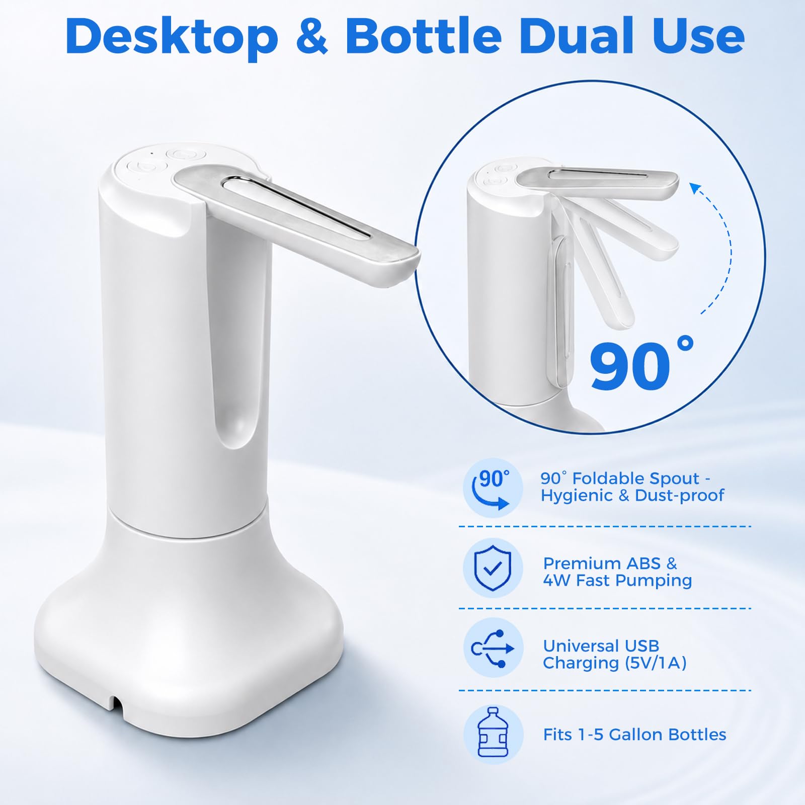 Elektrischer Wasserspender Faltbarer Wasserspender mit USB für Home,Camping, Schule
