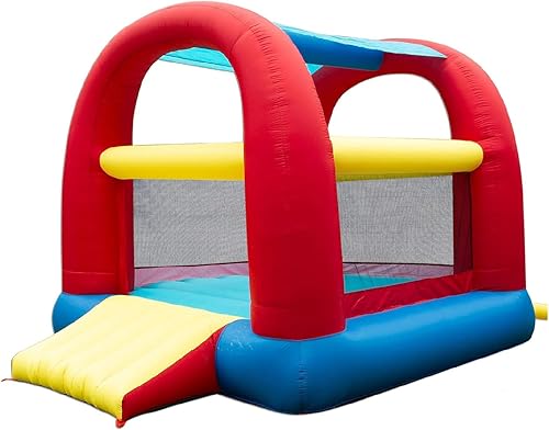 Banzai Bounce 'N' Slide Cool Canopy - Casa inflable para interiores y exteriores con tobogán y soplador