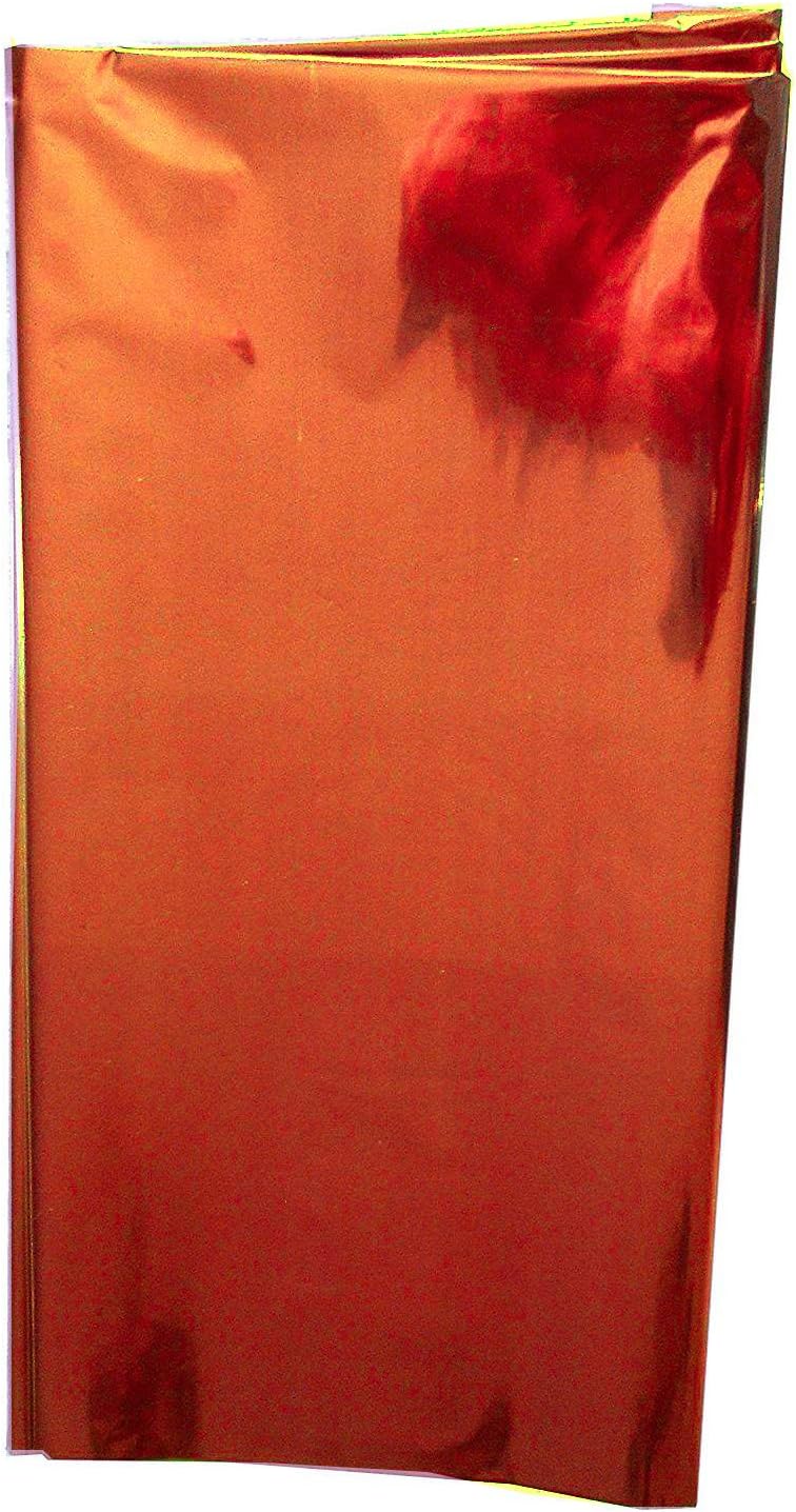 Colored Mylar Metallic Sheets 18" x 30" - 5 Sheets Each Pack (Orange)