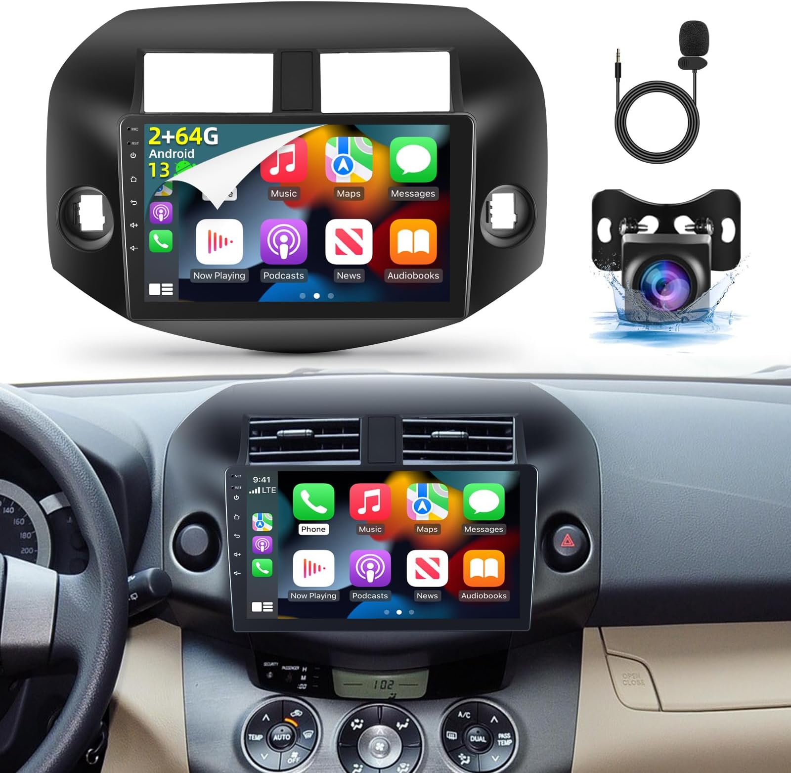 2G 64G Android Autoradio für Toyota Yaris 2005-2011, 9 Zoll