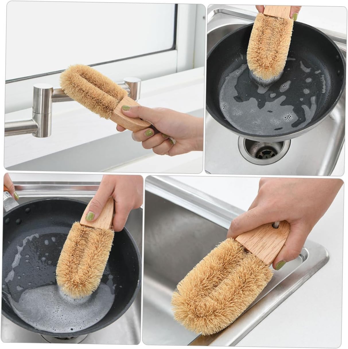 FRCOLOR 4pcs Convenient Dish Brush Home Supply Strong Cleaning Power Sink Brush