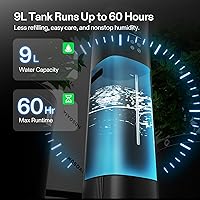 Vista 5 de VIVOSUN AeroStream H09 Intelligent Wi-Fi Humidifier, 2.38 Gal / 9 L Humidifier with Temp & Humidity Probe, Smart Remote Control, Designed for Growers