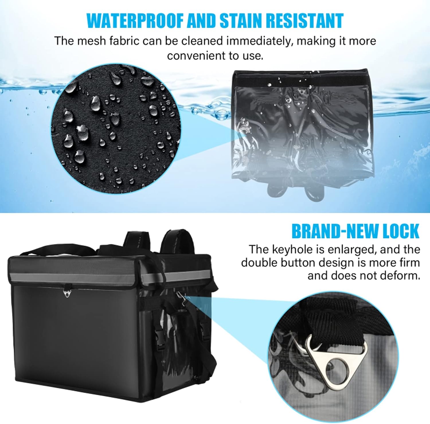 44L/62L Insulated Pizza Delivery Bag Food Delivery Backpack Leak-Proof Thermal Backpack Waterproof Bag Bag for Outdoor Camping Picnic
