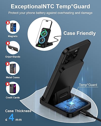 Miniatura 3 de Soporte de cargador inalámbrico Android para Samsung Galaxy S25 Ultra S24, 15 W Sam Sung Cable menos carga soporte de teléfono para iPhone 17 Pro