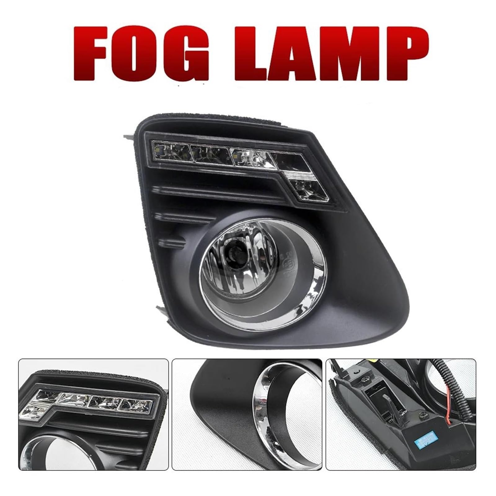 Luz LED DRL Diurna Para Toyota Para Corolla Para Altis 2011-2013 Luz Antiniebla Bisel + Pequeña Para Parachoques Delantero 1 Juego Faros Antiniebla Led(Withoutfoglights1SET)