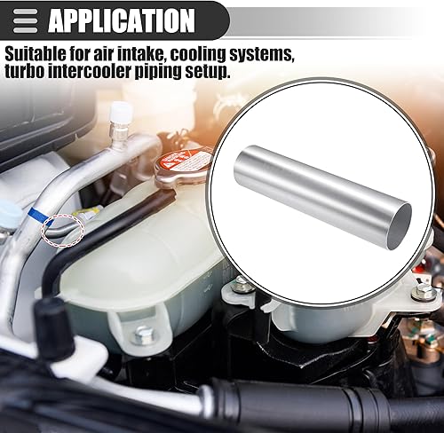 Miniatura 3 de Motoforti Tubo de entrada de aire recto universal, 3.0 in OD, 2.992 in OD, longitud 11.7 in, 11.811 in de longitud, aleación de aluminio 6061, tono