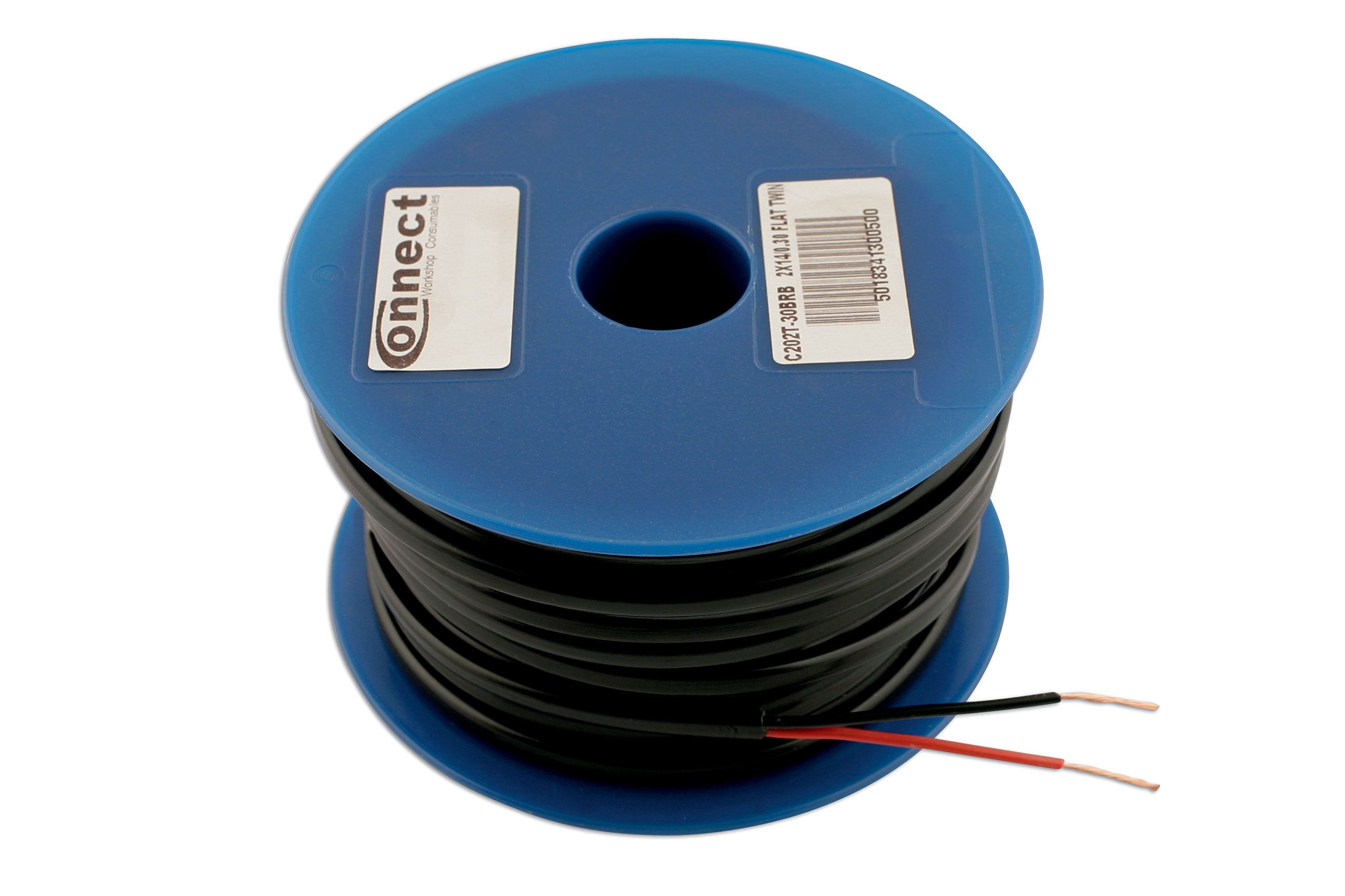 Connect 30052 30 m 0,3 mm płaski podwójny kabel automatyczny - czarny/czerwony