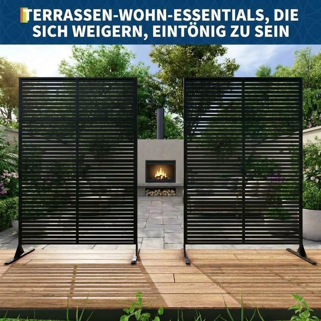Garveelife Metall Gartenzaun 180x117cm Schwarz, Rostfreier Steck-Beetzaun