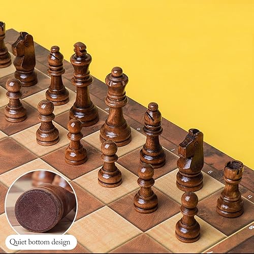 Miniatura 4 de ROLTIN Juego de ajedrez de madera, tablero plegable de ajedrez de viaje, juego de ajedrez para principiantes para niños y adultos, regalos de