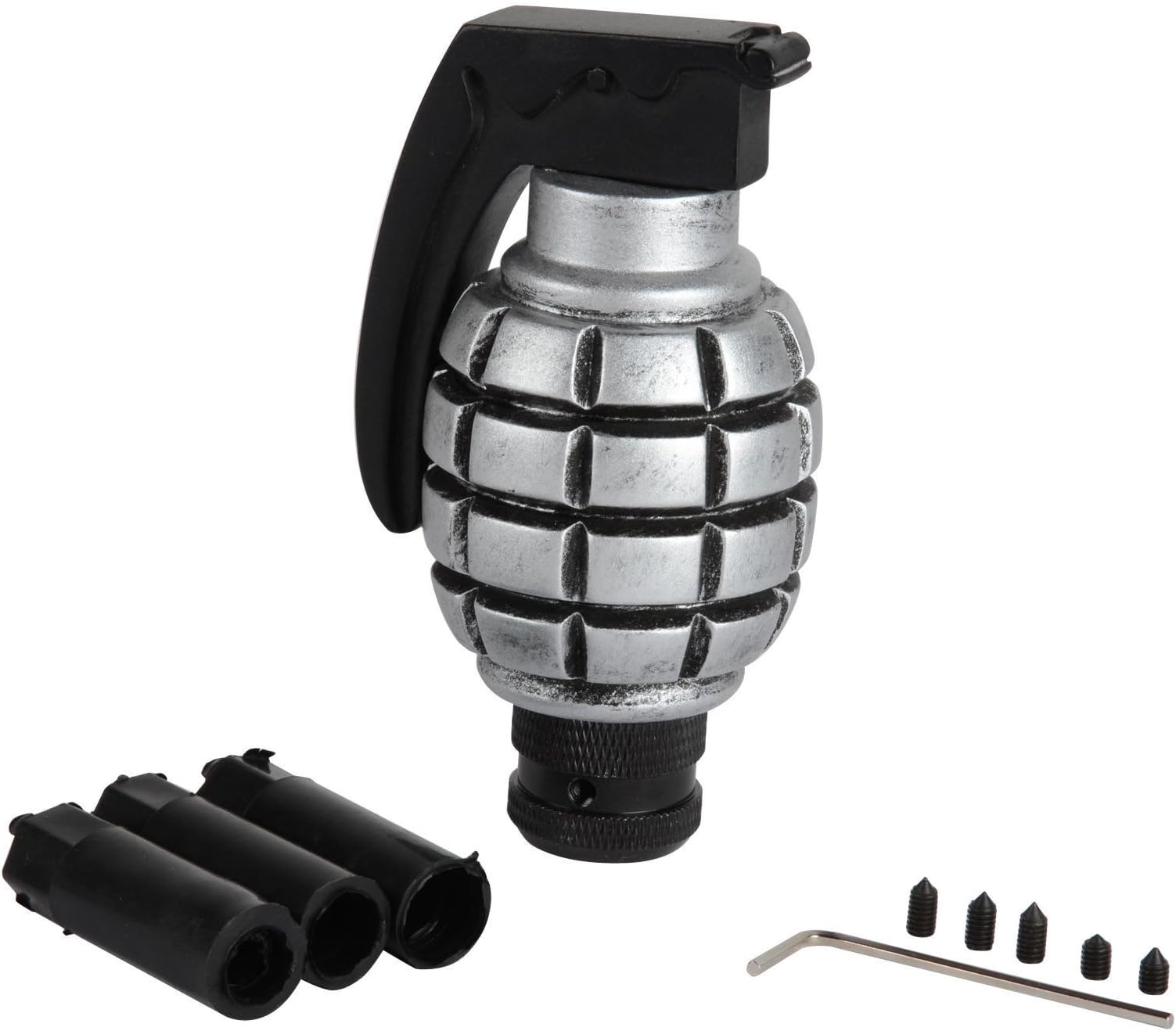 Silver Grenade Shape Car Van Caravan Bus Truck Manual Stick Gear Shift Knob Lever Shifter