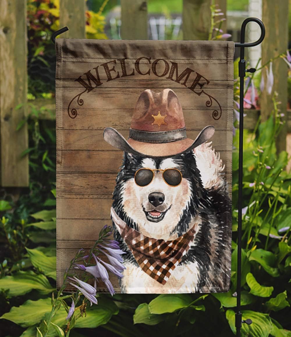 Caroline's Treasures CK6317GF Alaskan Malamute Country Dog Garden Flag Mailbox Flag Decorative Yard Flag Banner Outside Patio Artwork Yard Flower Beds, Garden Size, Multicolor