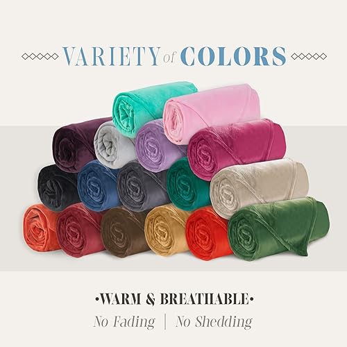 Miniatura 6 de Elegant Comfort Manta de lujo aterciopelada, ligera para todas las estaciones, ultra afelpada, suave, acogedora y mullida para sofá, cama, viajes,