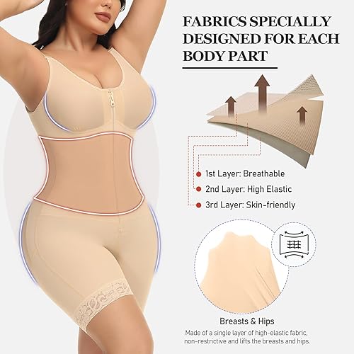 Miniatura 2 de M MYODRESS Fajas Colombianas Moldeadora Faja Control de Abdomina Faja Body Shaper Post Cirugía Prenda de Compresión Levantador de Culos Fajas