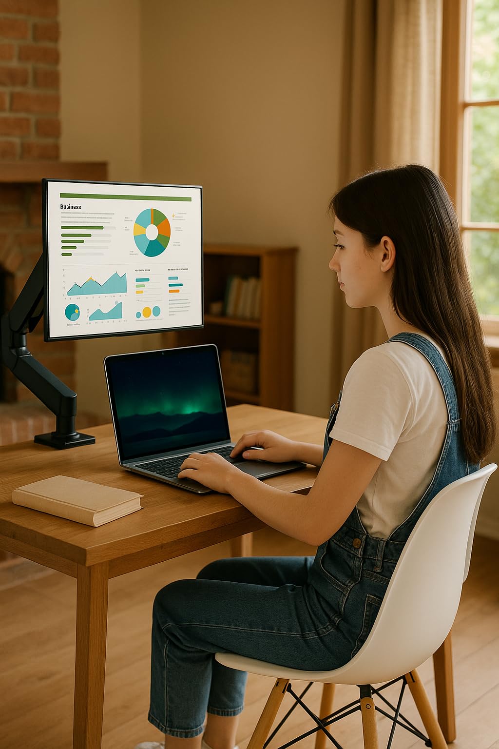 Support pour écran, bras de moniteur, support d'écran, ErgoSwing, noir