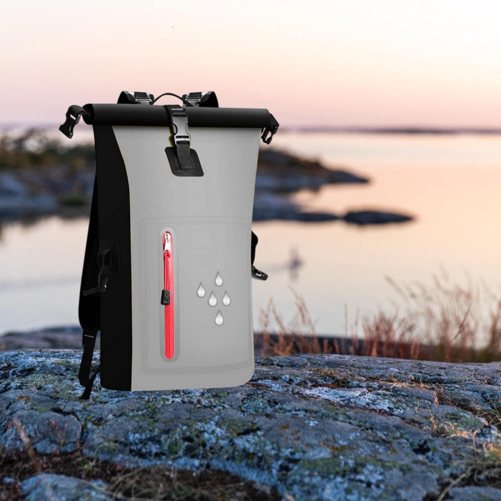 predolo Bolsa Seca Impermeable de 25 L, Multifuncional, Ligera, para Flotar, Mochila Impermeable para Canoa, Pesca, Esquí Y Vela.