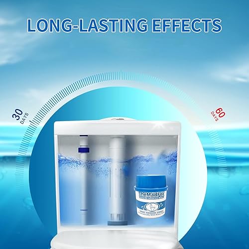 Miniatura 3 de TheMadFox Limpiador de inodoro, 6 botellas, limpiador de tanque de inodoro de larga duración, pastillas limpiadoras automáticas de inodoro en