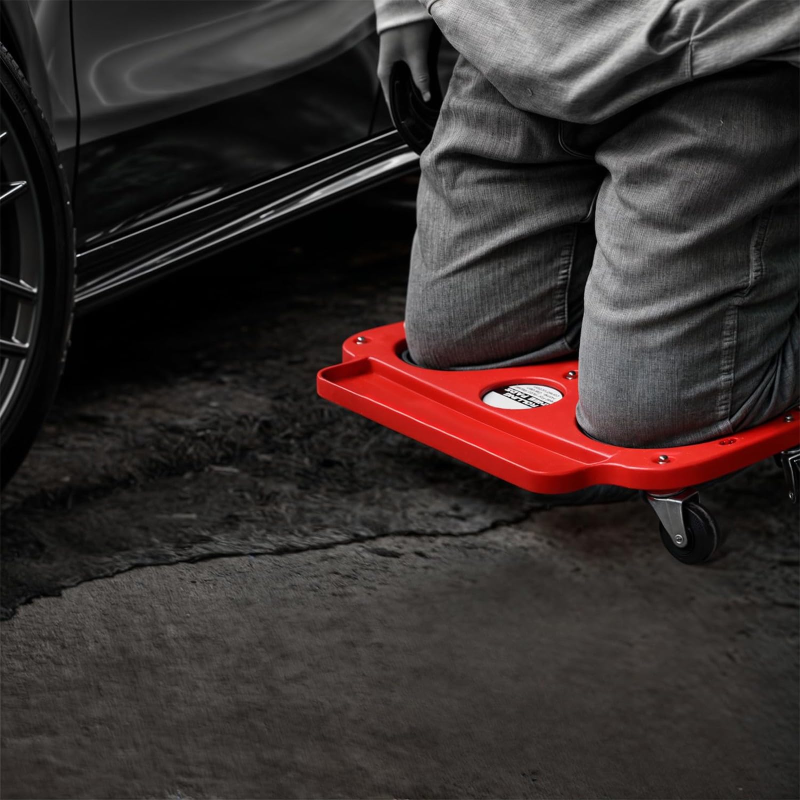 Plataforma ergonómica de rodilleras para mecánicos, ruedas giratorias, mejora de la rodilla, protección y superficies antideslizantes, plataforma ancha de rodillas para mecánicos