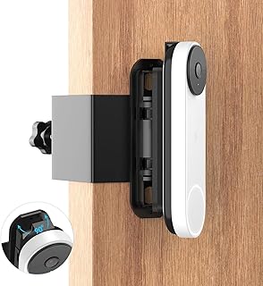 Soporte ajustable antirrobo para timbre Google Nest (batería), soporte sin taladro para cámara de timbre de Google, ángulo ajustable (45° izquierdo y derecho) para inquilinos de apartamentos y