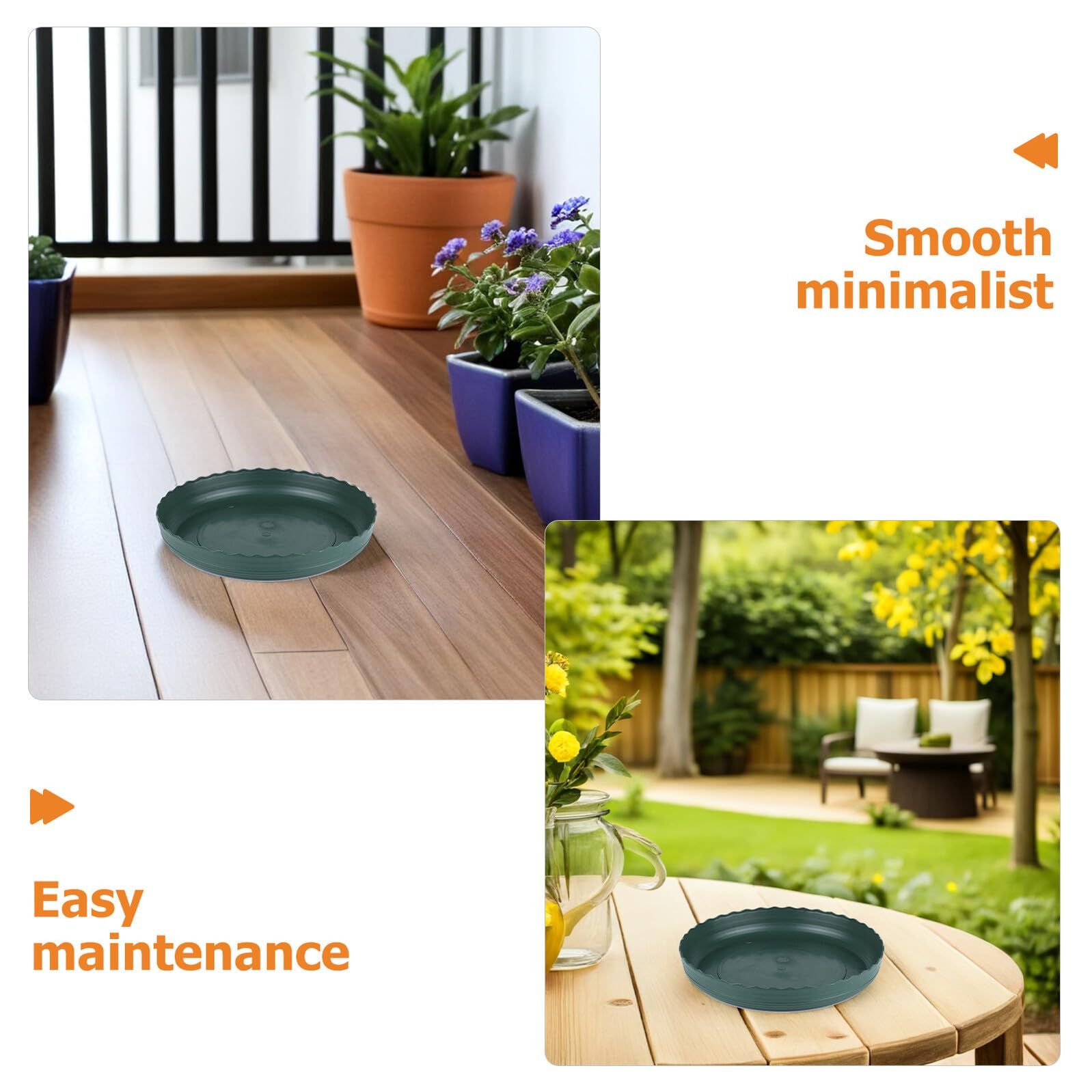 TOYANDONA Platillos para Macetas Redondos de Plástico Grueso Bandejas de Goteo Verdes 20 Unidades Base Estable y Resistente para Plantas de Interior y Exterior