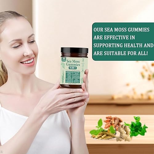 Miniatura 7 de Sea Moss Gummies 16-in-1, with Bladderwrack & Burdock Root - Organic Irish Sea Moss Supplement for Immune Support, Digestion, Energy - Vegan