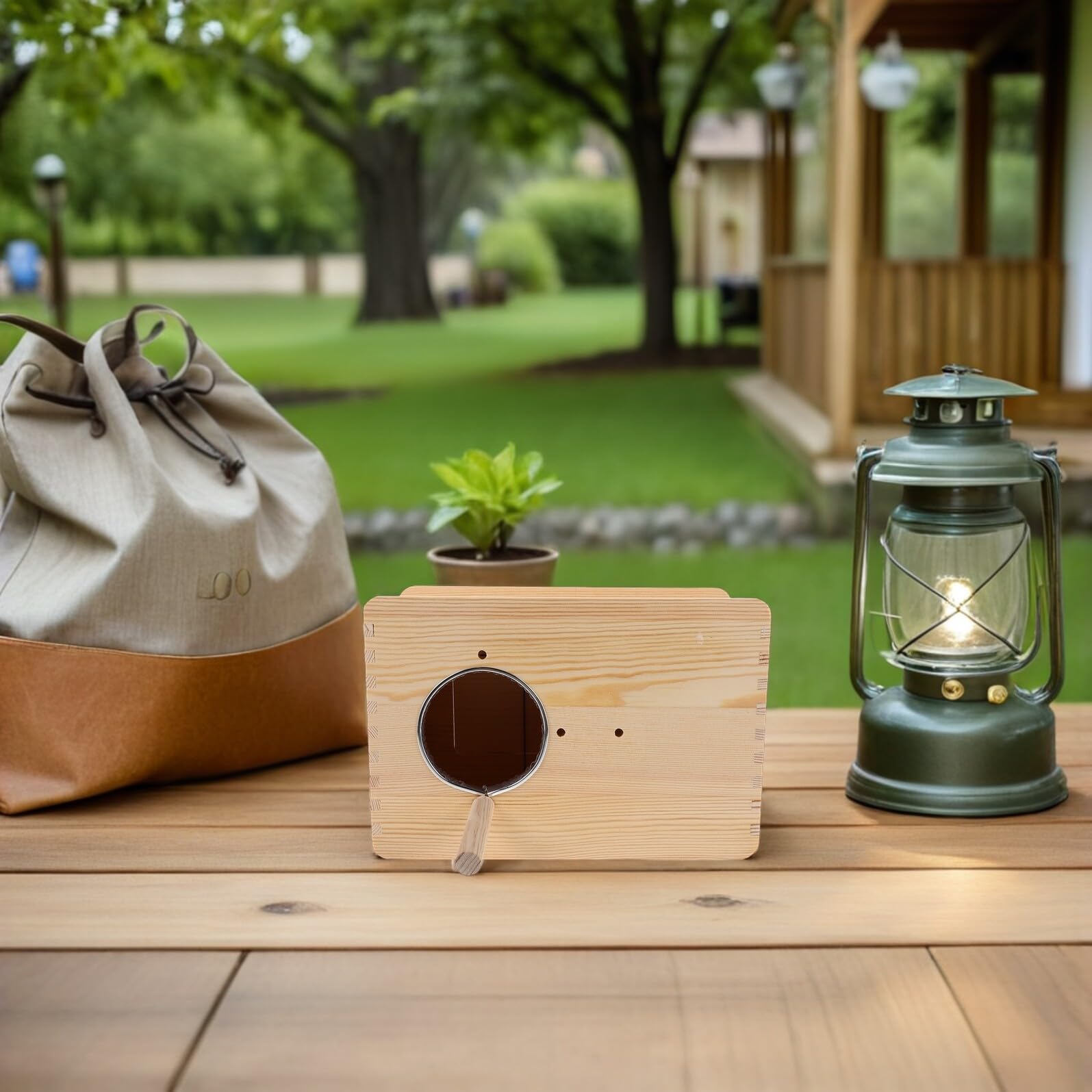 Mobestech Caja Nido Pájaros Madera con Aislamiento Térmico para Periquitos Ninfas y Agapornis Diseño Colgante Ahorra Espacio Montaje Exterior Fácil Limpieza