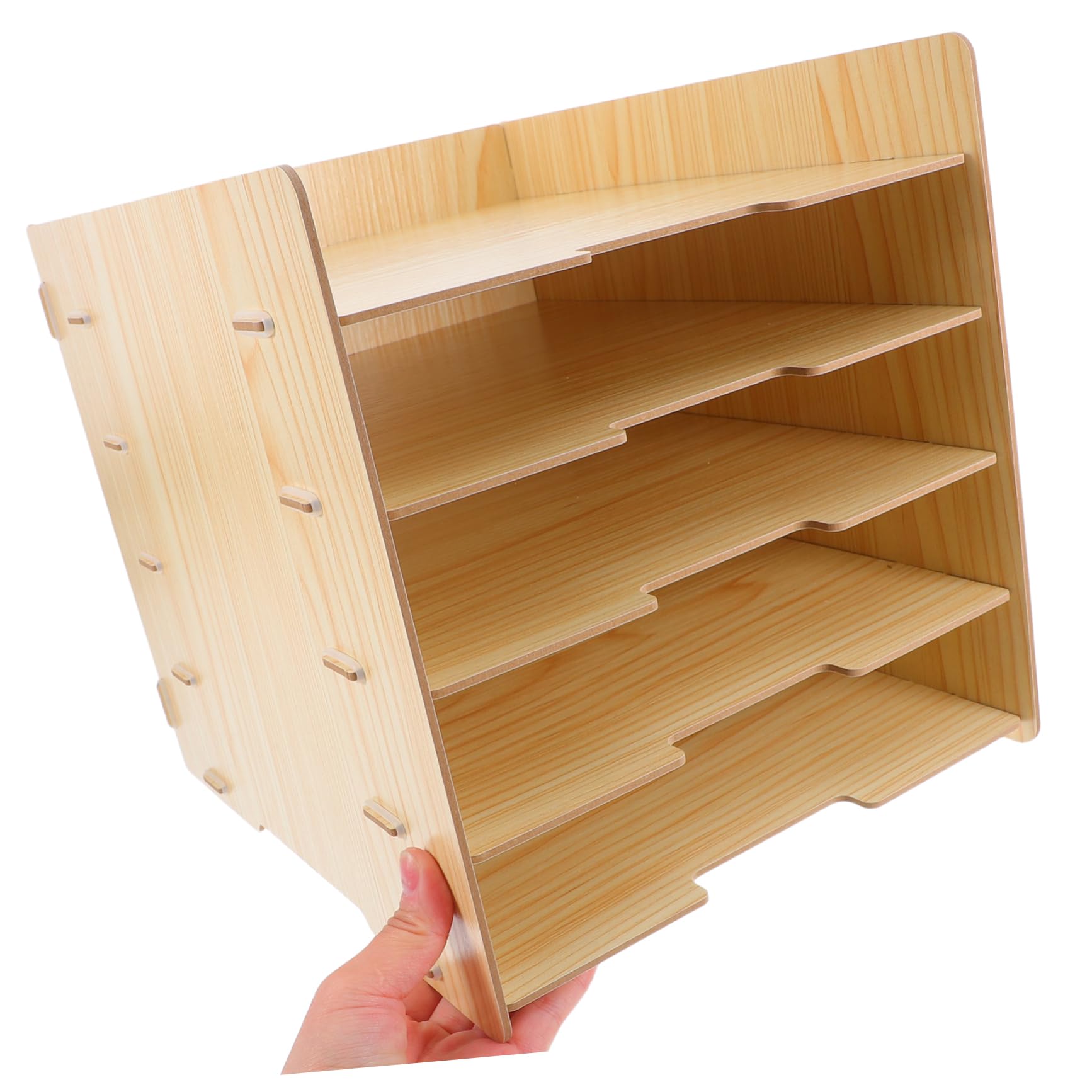 Hemobllo Organizador Escritorio de Madera Clasificador Vertical para Oficina y Estante para Almacenamiento