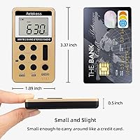 Vista 2 de Retekess V112 AM FM Radio portátil, mini radio con bolsillo para auriculares, sintonización digital, batería recargable, pantalla LCD para caminar