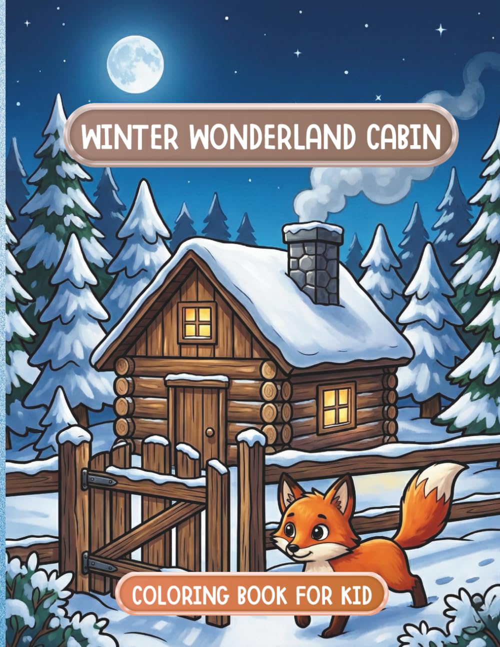 Printable Winter Cabin Coloring Book | 50+ Cute Snow House Pages for Kids | Holiday & Christmas Activity Sheets | PDF Digital Download