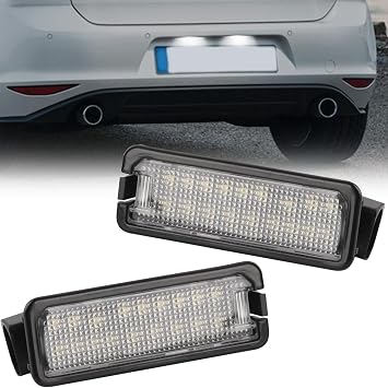 2 pack Licence Number Plate Light, 6500K Rear License Plate Lamps fits for VW Golf MK4/5/6/7 Passat B6 B7 Polo New Beetle Lupo Rabbit Seat Leon 1K8943021 3D0943021A 3C5943021