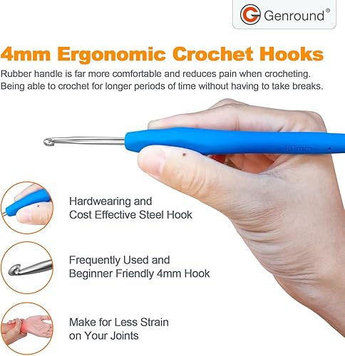 Miniatura 7 de Genround Kits de ganchillo para principiantes y niños, kit de ganchillo de cerdo para bebés con hilo completo de ganchillo, kit para principiantes,