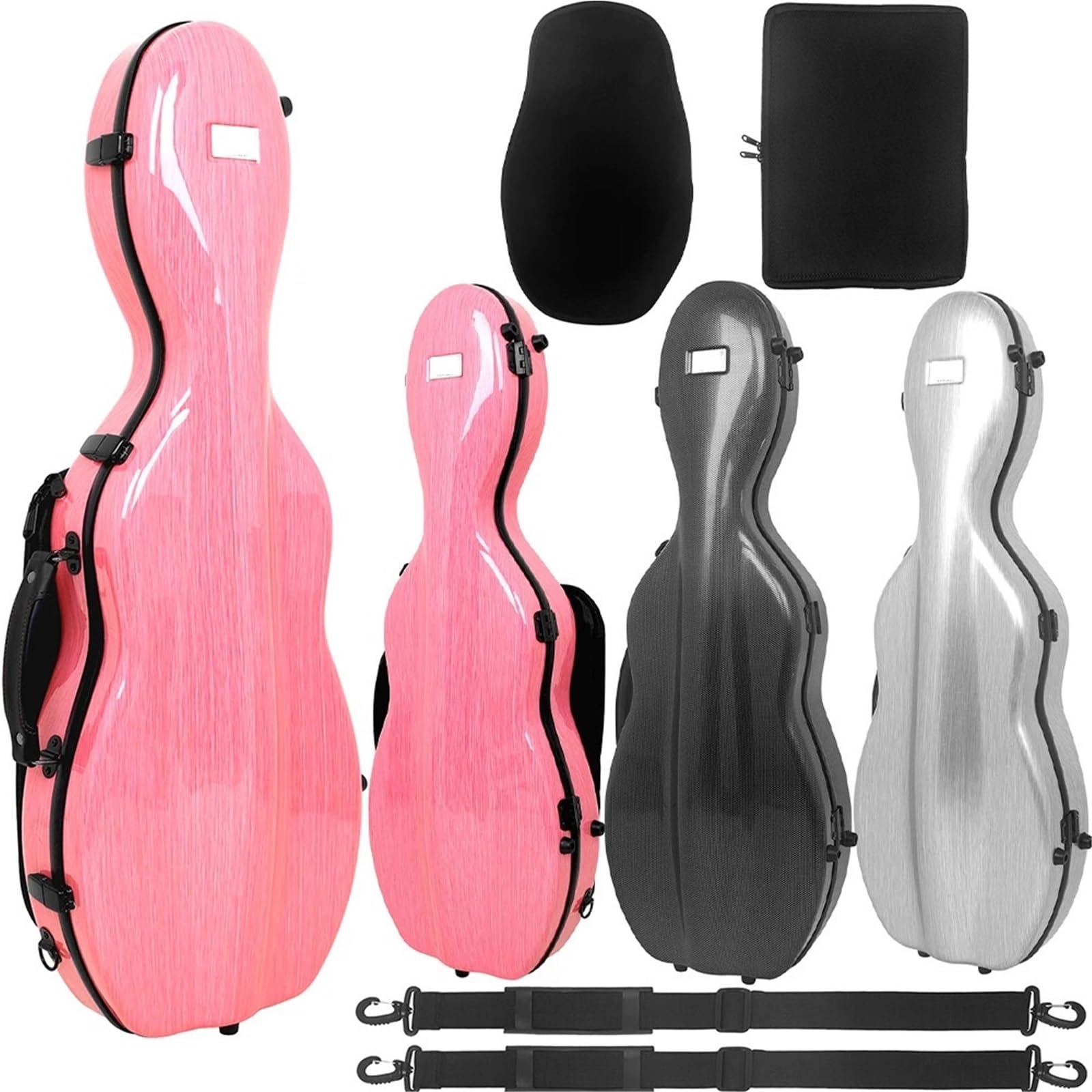 Boîte de violon en fibre carbone composite 4/4 | Sac à partitions robuste et léger en composite(Silver)