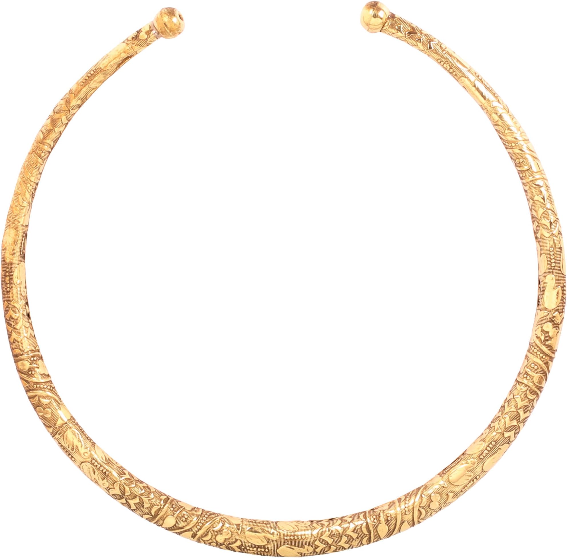 Indian Bollywood Fresh Trendy Fashion Beautifully Designed Designer Jewelry Stunning Hasli Necklace in Gold or Silver Tone for Women.