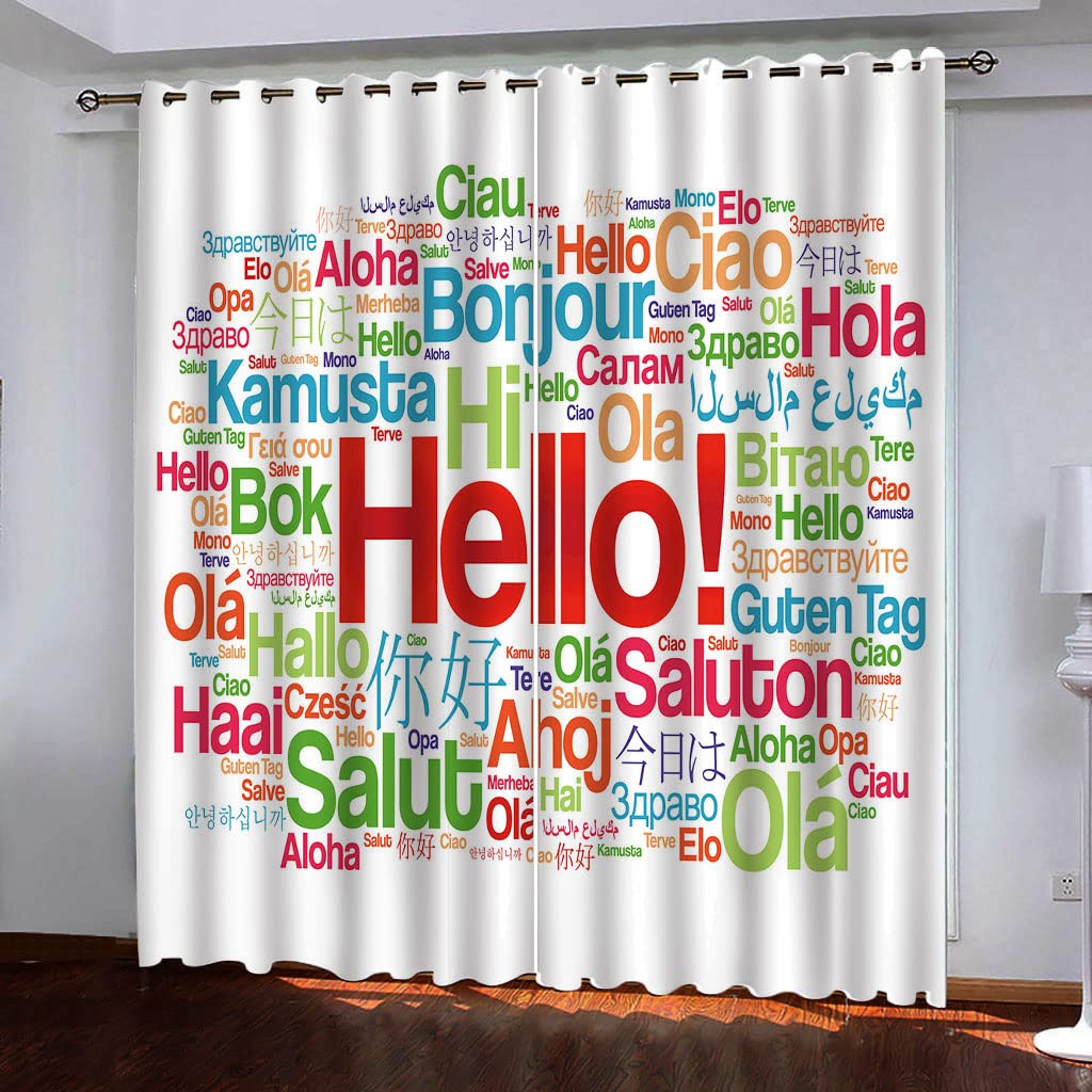 Rideaux et draperies isolants alphabet 132x175 cm occultants pour fenêtre de salon