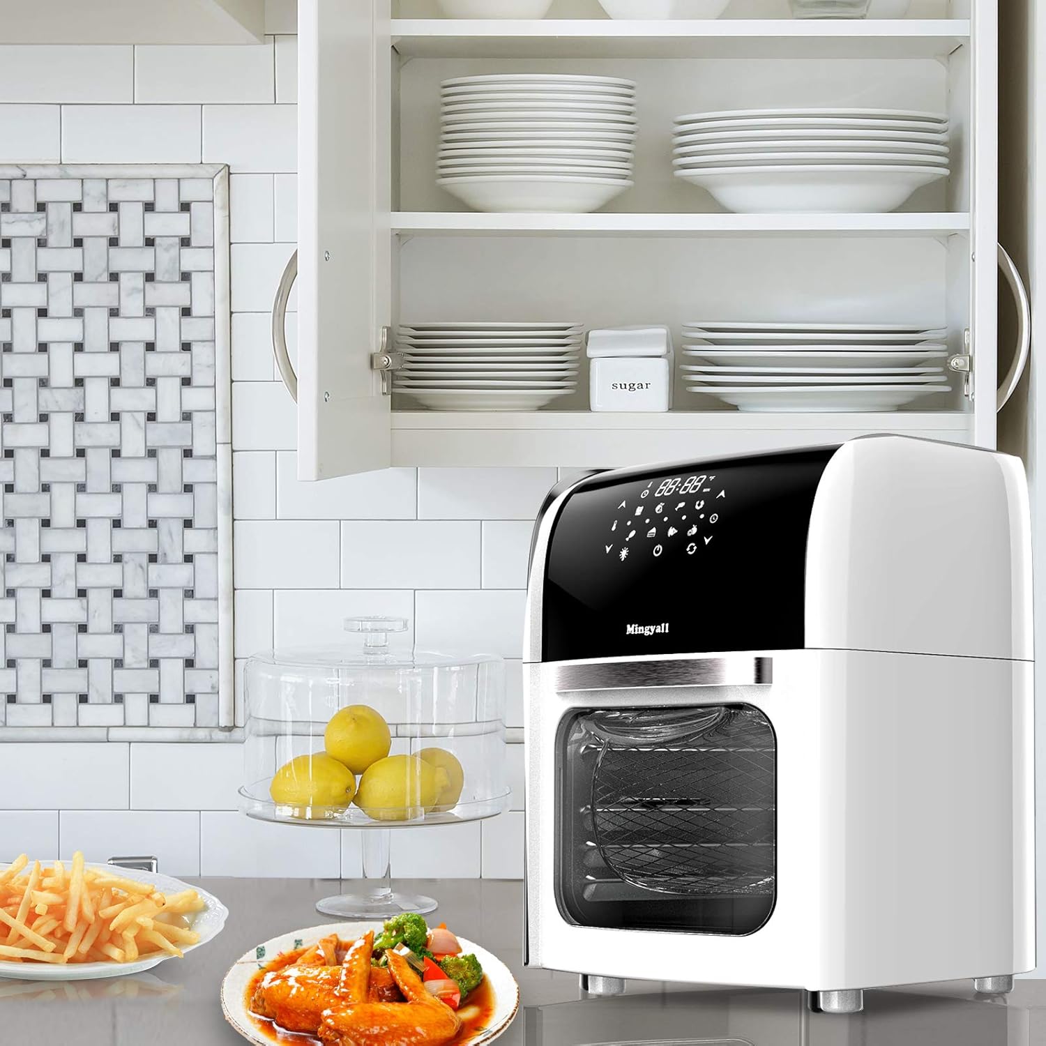 Black Friday 🔥 Large 12.7 Quart 8 in 1 Air Fryer, BANIROMAY 1700 Watt Electric Hot Air Fryers Oven Oilless Cooker with Rotisserie, Dehydrator, Bake, LED Digital Touchscreen with 8 Presets, ETL Certified (Black)