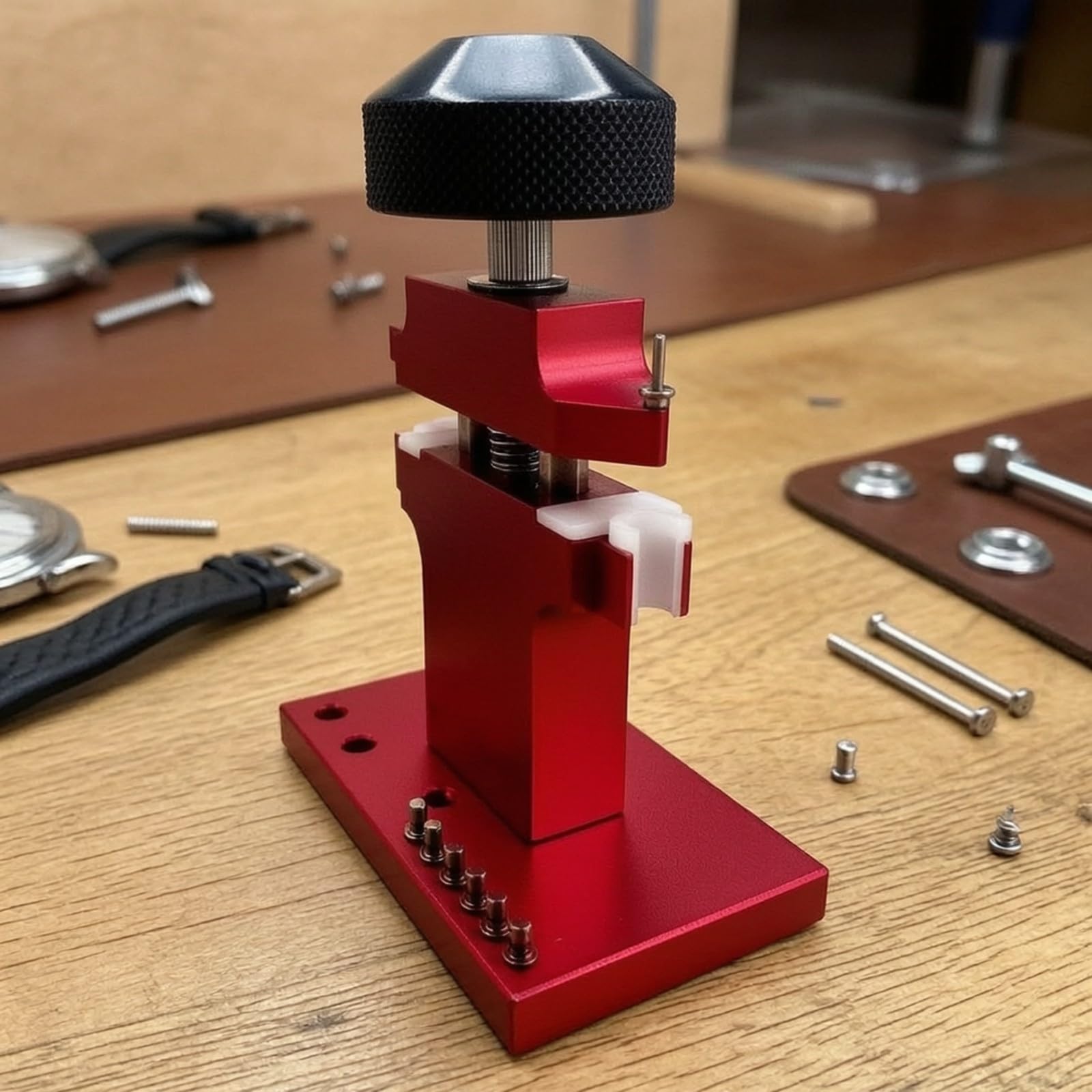 jeción Manual Relojero con Husillo Profesional, Compacto, Herramienta para Reparar Relojes, Relojeros
