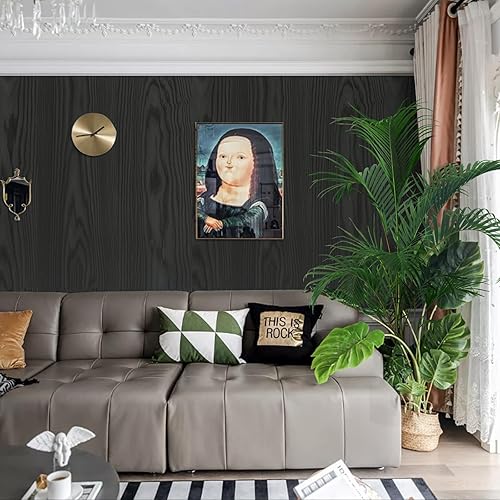 Miniatura 4 de Abyssaly Papel de contacto de madera gris, papel tapiz de madera gruesa natural para armarios, película autoadhesiva extraíble para decoración de