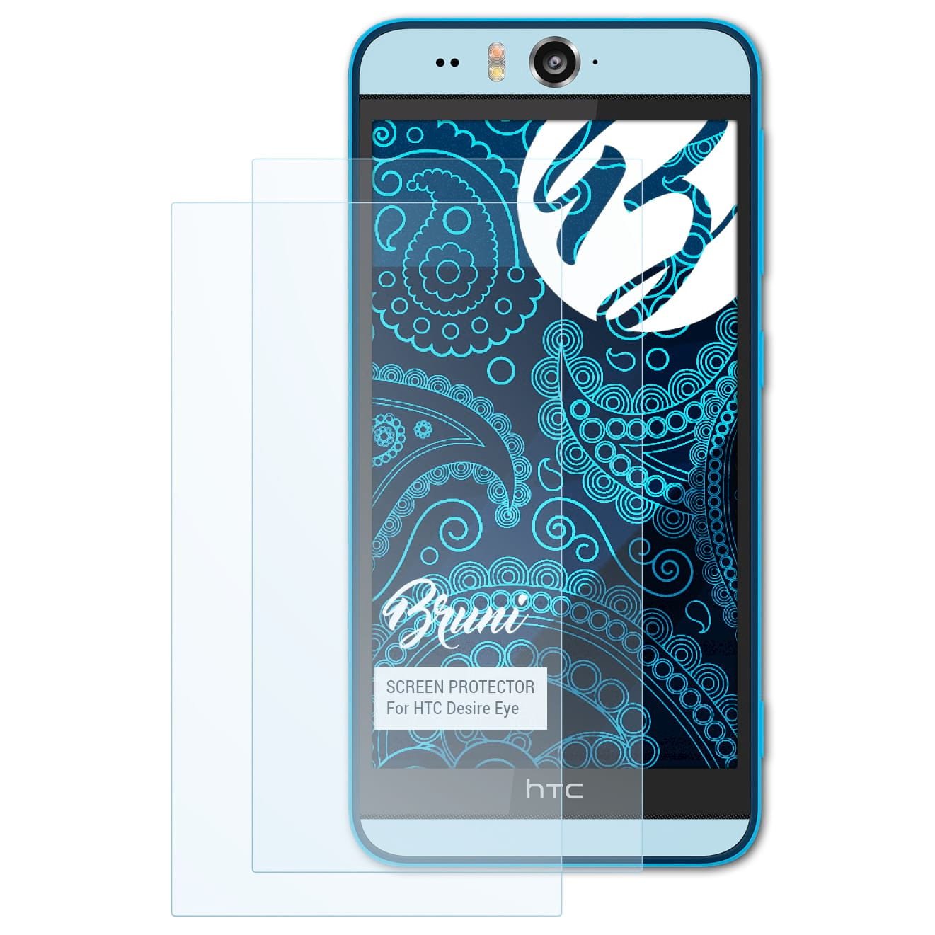 Bruni Screen Protector compatible with HTC Desire Eye Protector Film, crystal clear Protective Film (2X)