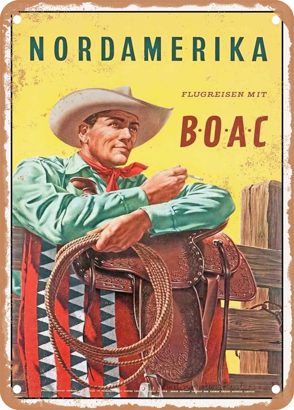 METAL SIGN - 1953 North America Flying with BOAC Vintage Ad home decor