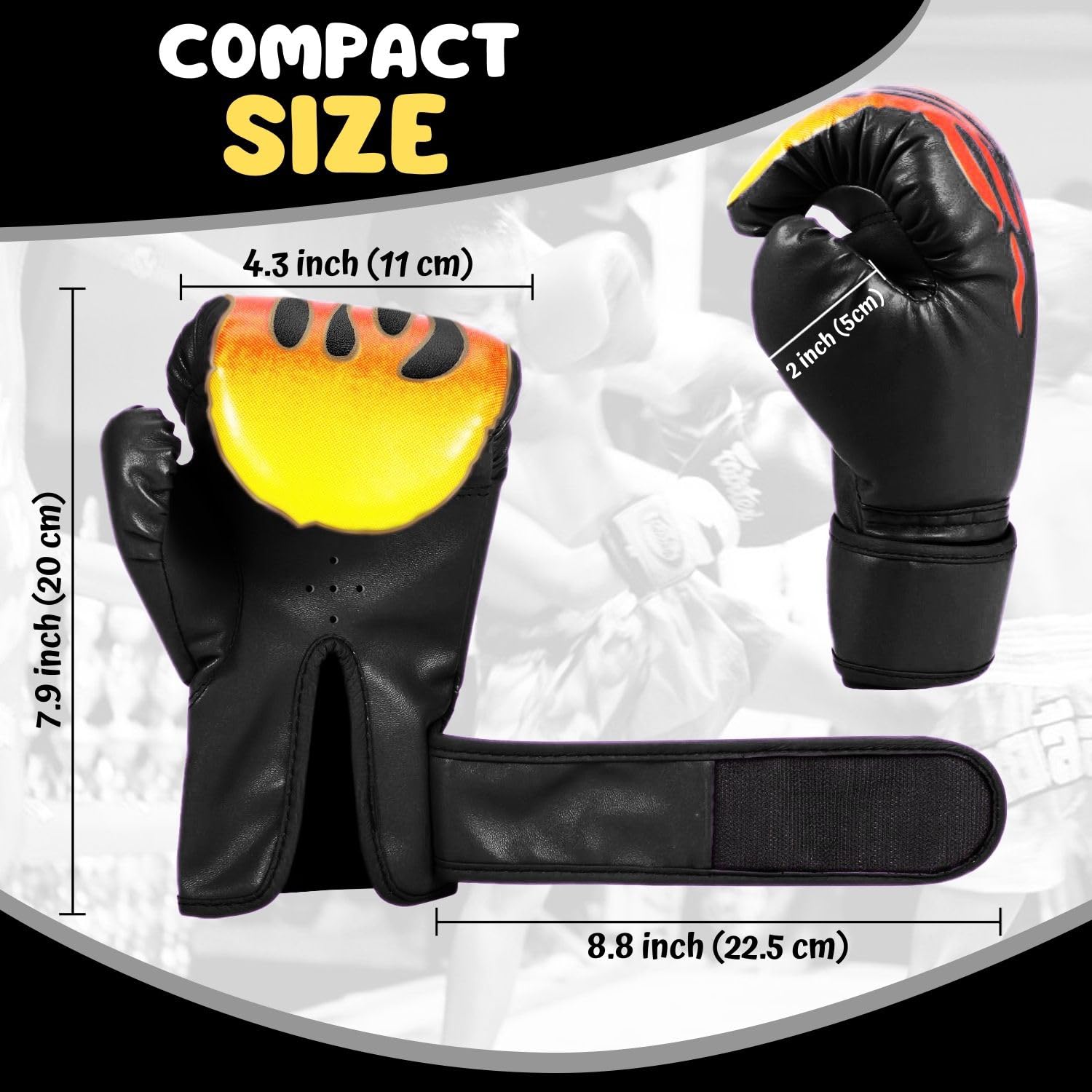 Gants De Boxe Flexzion 4 Oz Pour Enfants (3-8 Ans) – Rembourrage Mousse, Fermeture Scratch, Pour Sac Et Sparring