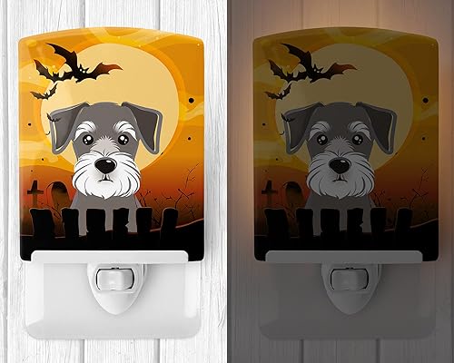 Miniatura 2 de Caroline's Treasures BB1764CNL - Luz nocturna de cerámica Schnauzer de Halloween compacta, con certificación UL, ideal para dormitorio, baño,