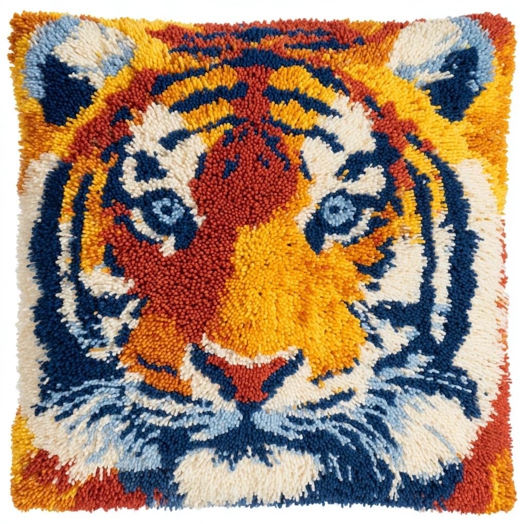 AxiangziK DIY Latch Hook Pillow Kits for Adults,Tiger